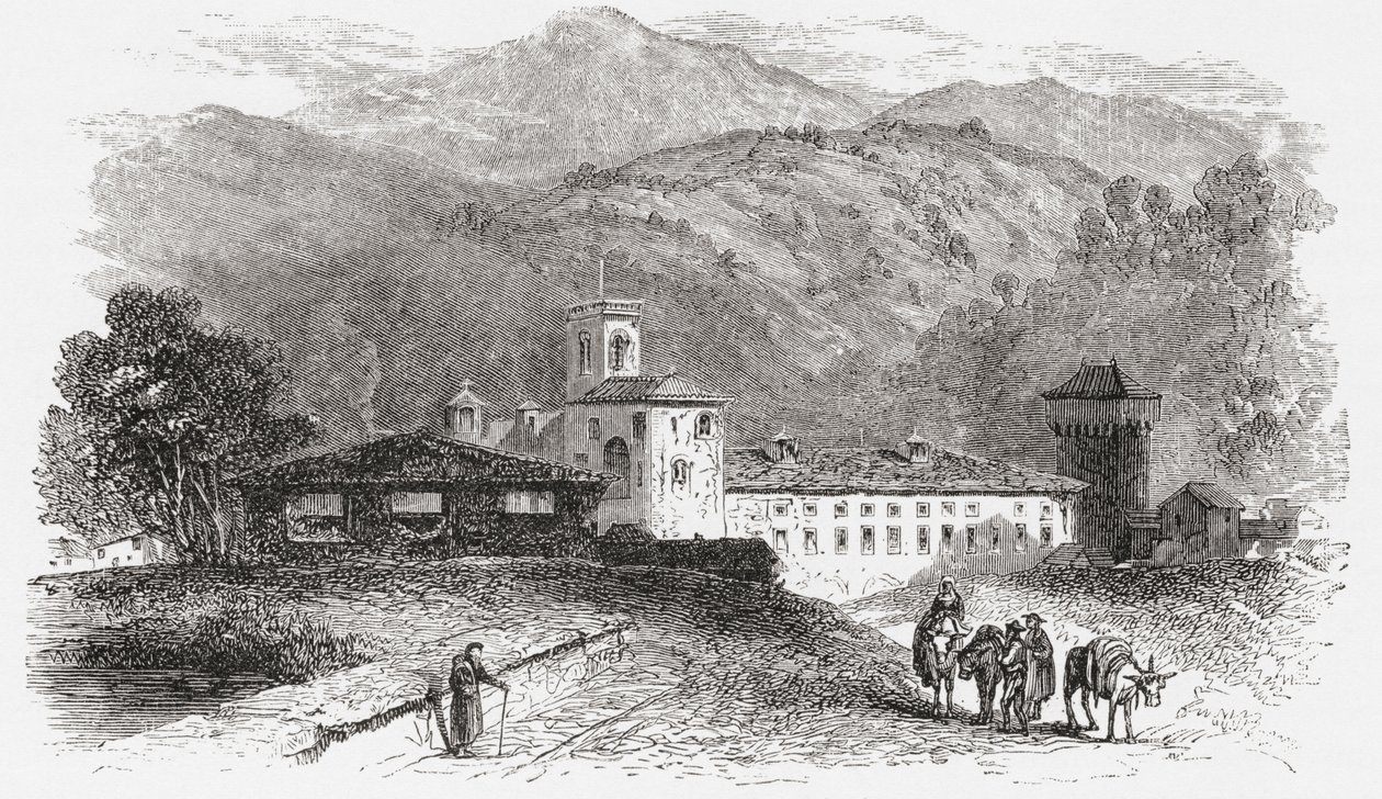 Convento de Vallombrosa, Florencia, Italia, a finales del siglo XIX. De Italian Pictures by Rev. Samuel Manning, publicado hacia 1890. de Reverend Samuel Manning