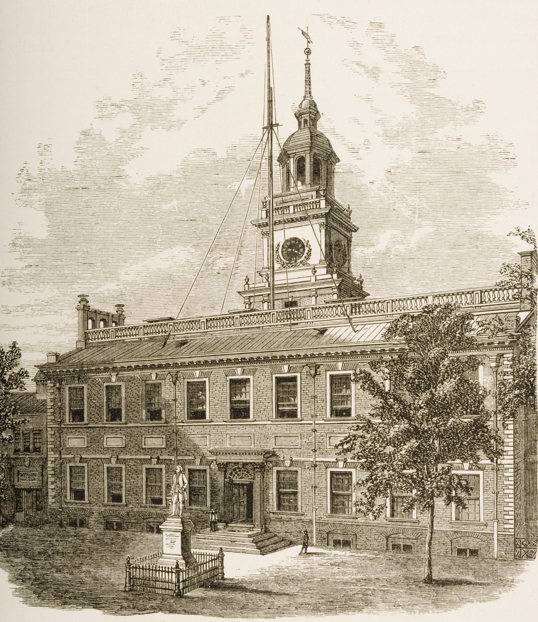 Palacio de Justicia del Condado o Salón de la Independencia, Filadelfia, Pensilvania, c.1880 de Reverend Samuel Manning