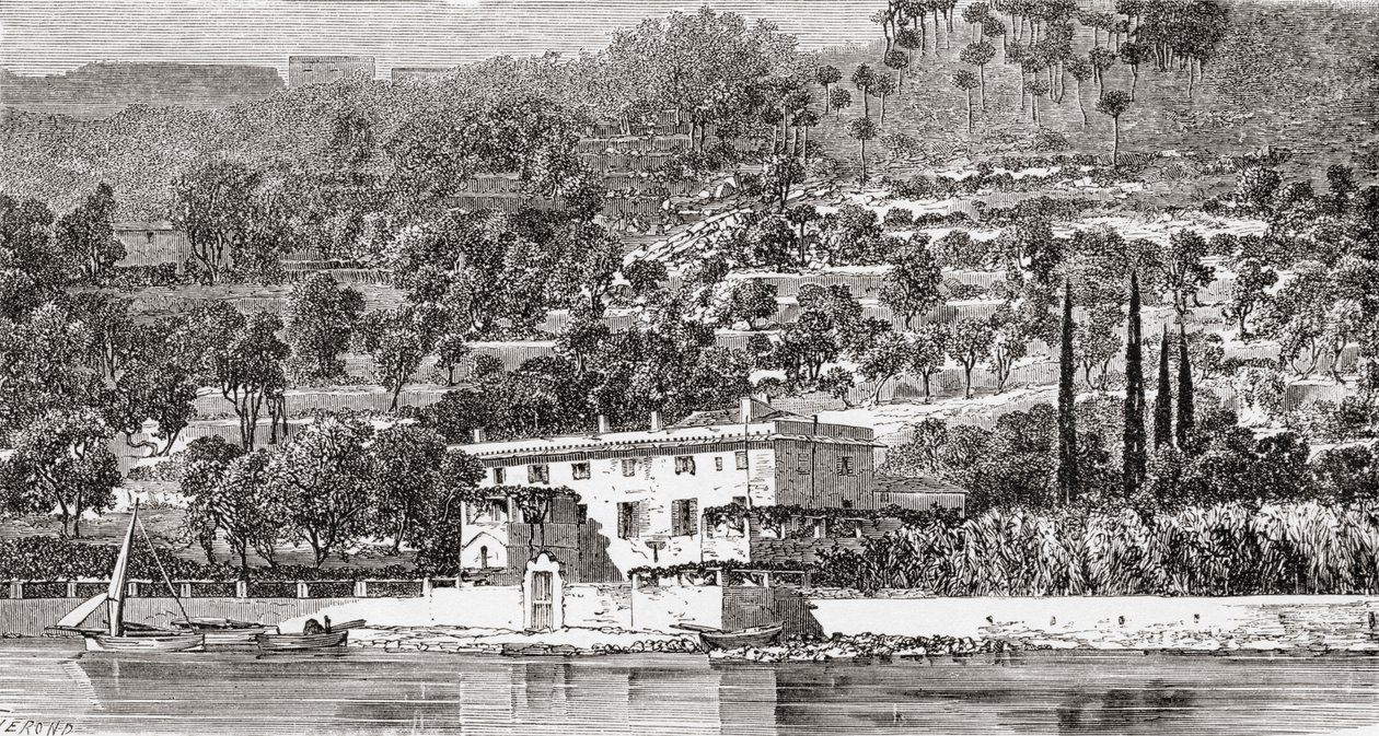 La isla de Palmaria, frente a La Spezzia, Italia, a finales del siglo XIX. De Italian Pictures by Rev. Samuel Manning, publicado hacia 1890. de Reverend Samuel Manning