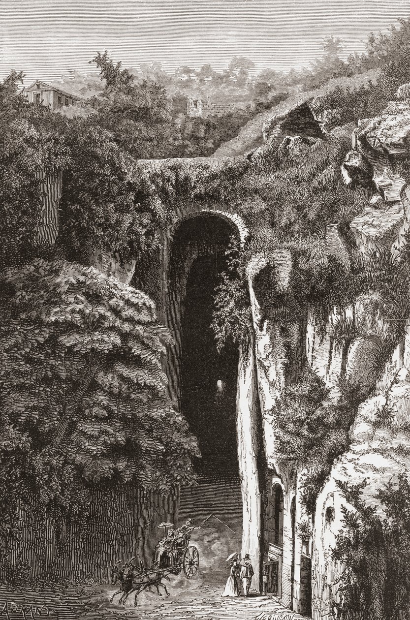 Tumba de Virgilio , Nápoles, sur de Italia a finales del siglo XIX. De Italian Pictures by Rev. Samuel Manning, publicado hacia 1890. de Reverend Samuel Manning