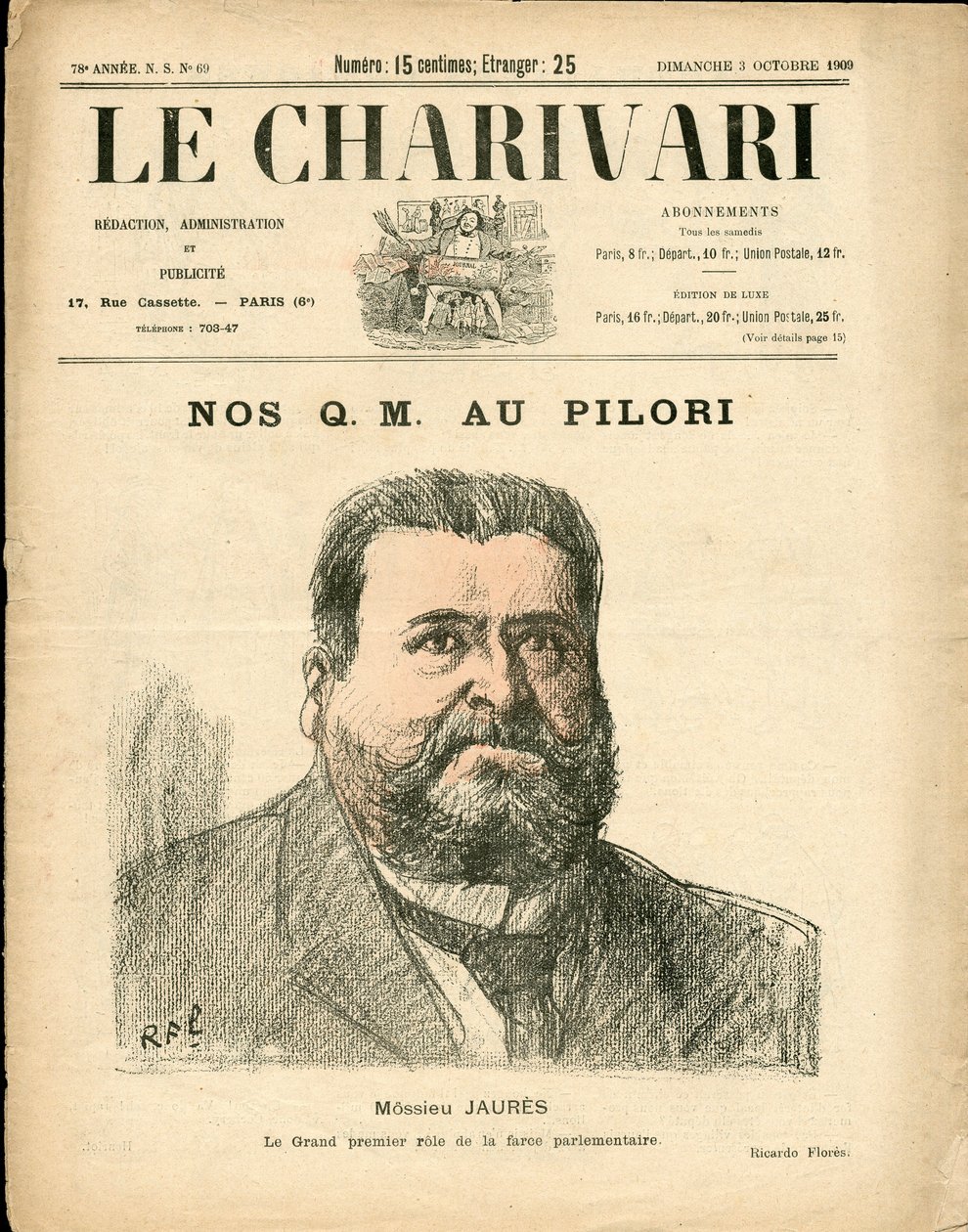 Portada de The Charivari, Satírico en colores de Ricardo Flores