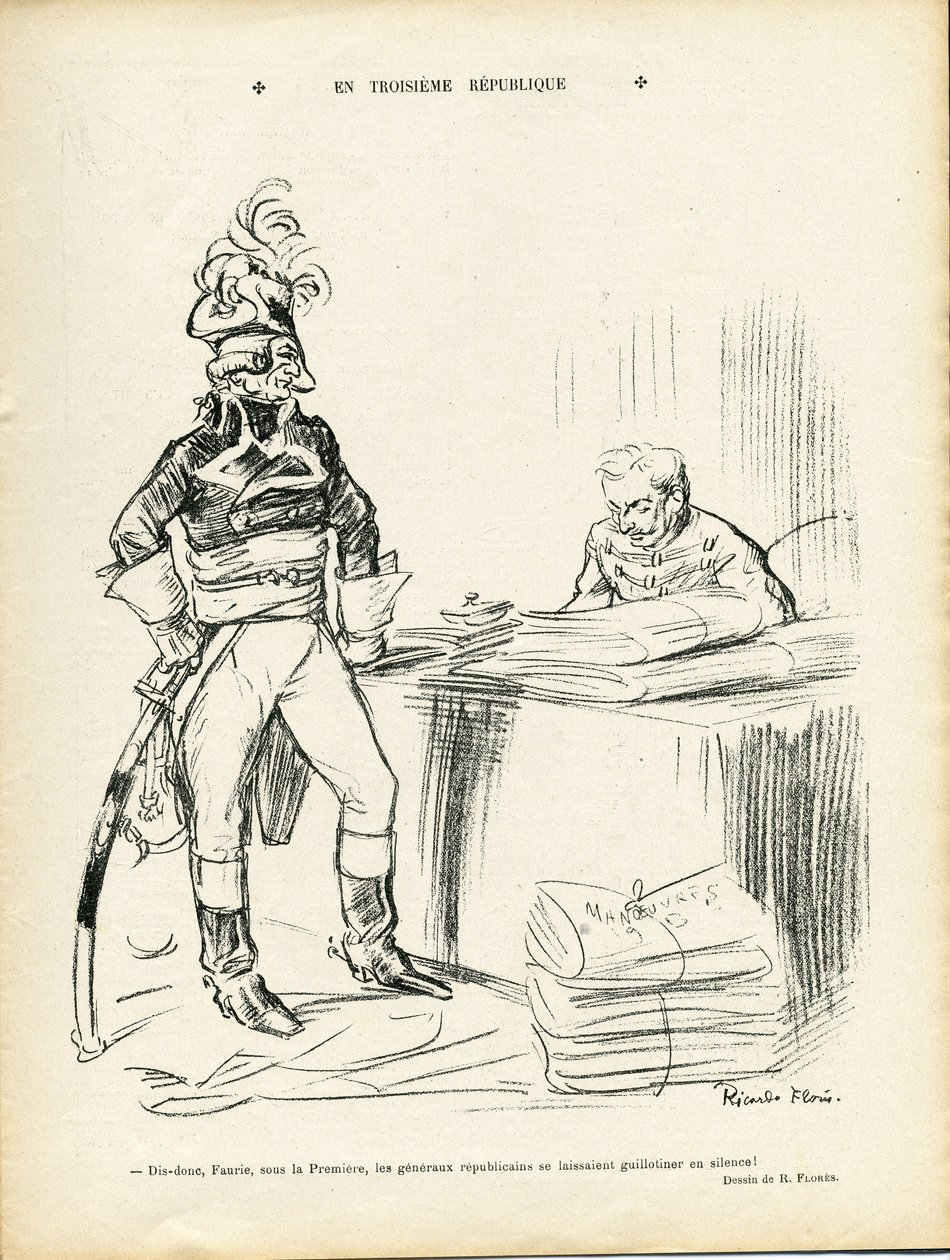 Ilustración de Ricardo Flores (1878-1918) en Le Lire, 29/11/13 - En la Tercera República - Iere République - General Generaux, Baptiste Faurie (1853-1938) de Ricardo Flores