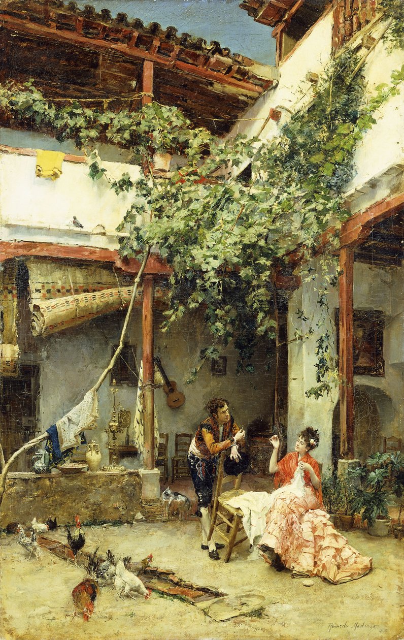 En el Patio, 1876 de Ricardo de Madrazo y Garreta