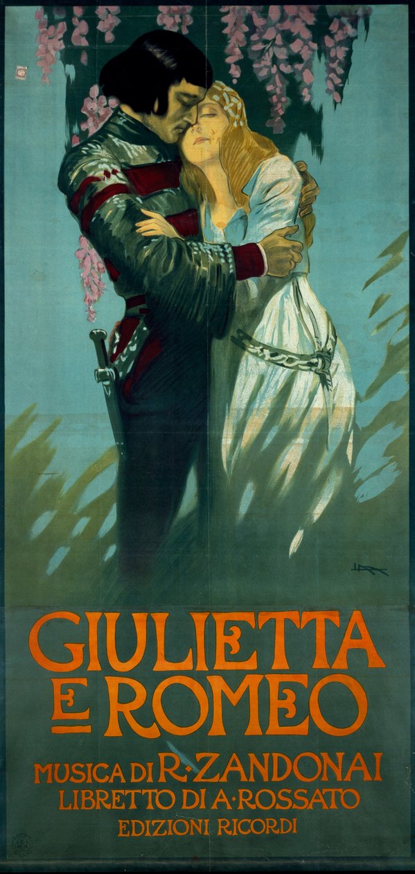 Cartel de la ópera Romeo y Julieta de Riccardo Zandonai de Riccardo Zandonai