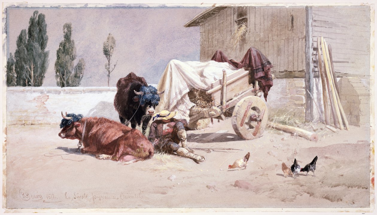 La siesta: escena en los Pirineos Orientales, 1872 de Richard Beavis