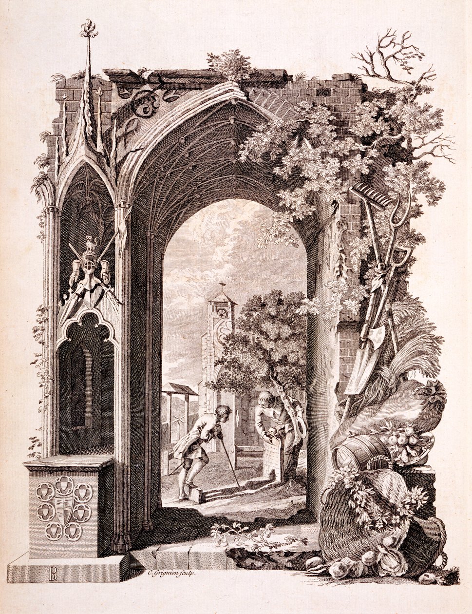 Elegía en un Cementerio Rural, ilustración de 