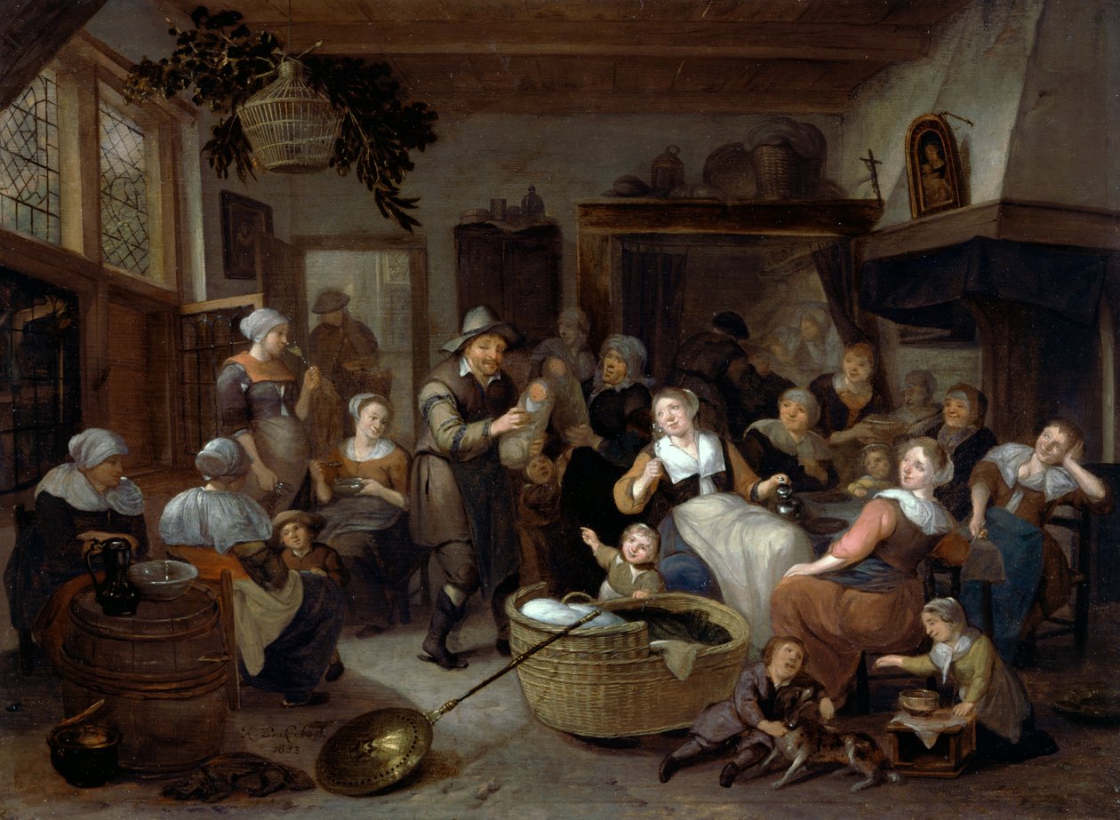 Celebración de un nacimiento de Richard Brakenburgh