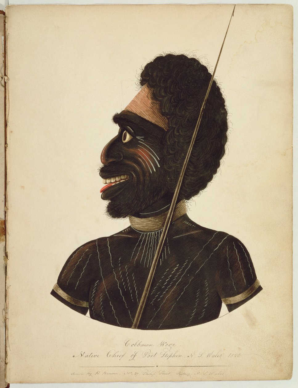 Cobbawn Wogi, jefe nativo de Port Stephen, NSW, 1820 de Richard Browne