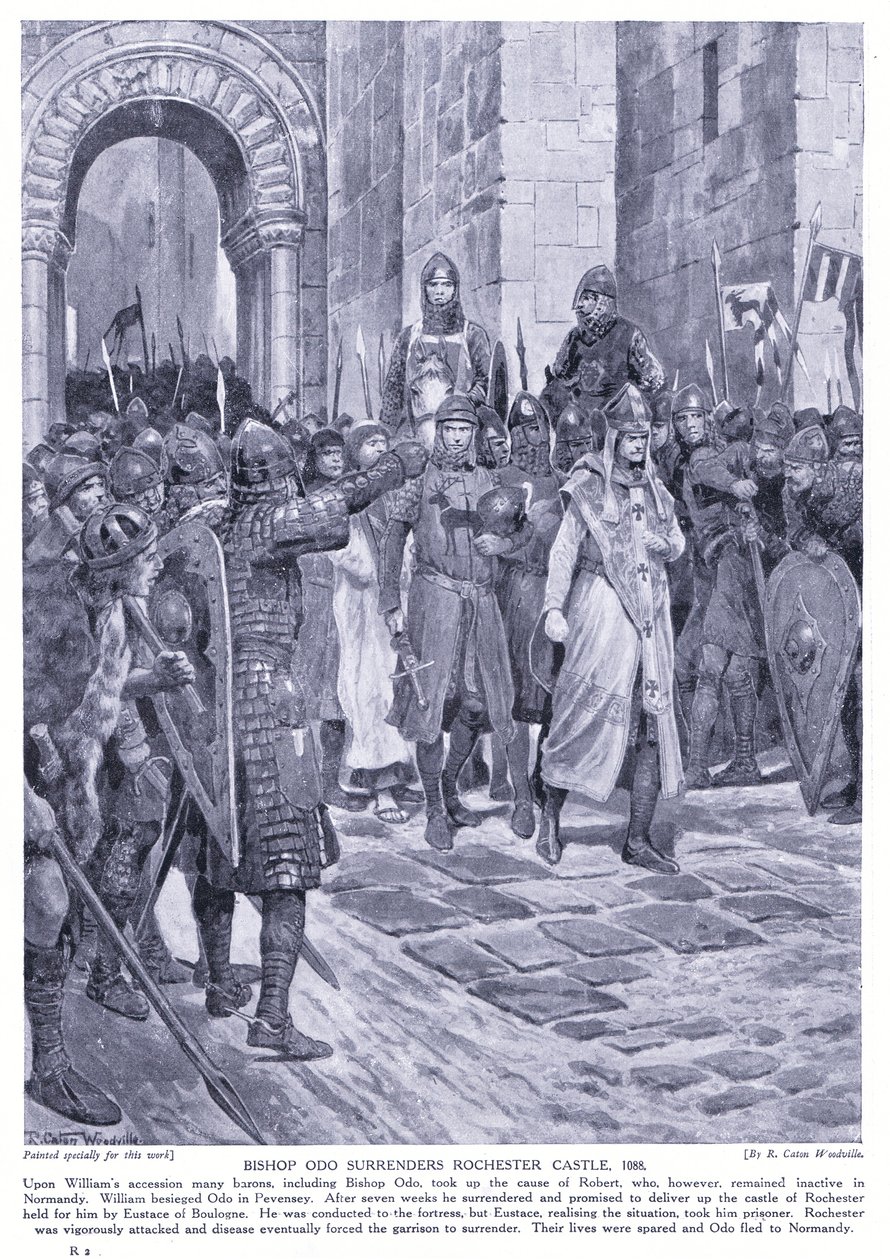 El obispo Odo se rinde en Rochester: Castillo AD1088, 1920