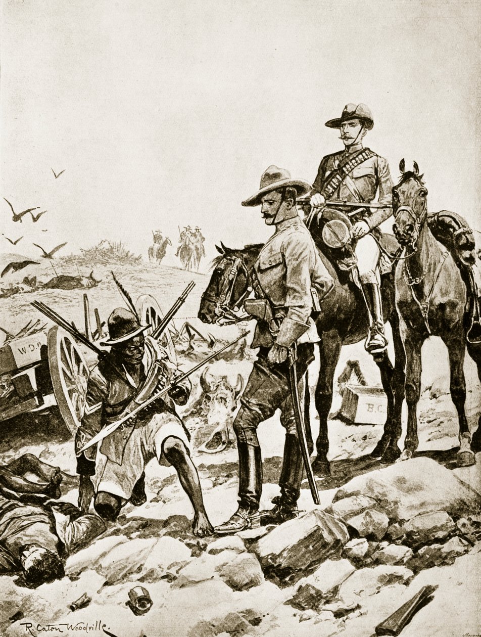 En la pista de los Matabele, 1893 de Richard Caton Woodville junior