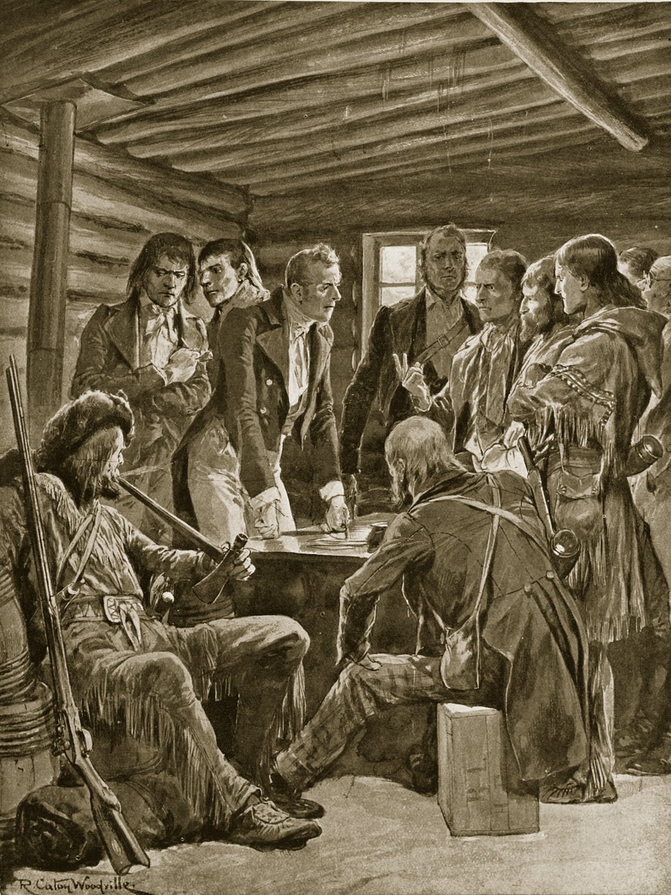 Sir George Simpson en la Isla de Vancouver, 1855, ilustración de 
