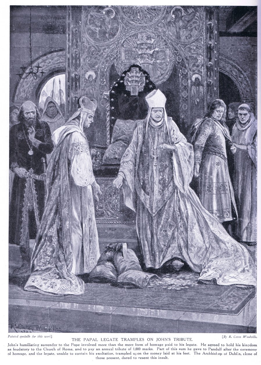 El Legado Papal pisotea el tributo de Juan AD1213 de Richard Caton Woodville junior