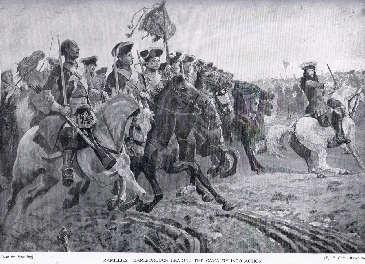 Ramillies: Marlborough liderando la caballería en acción, c.1910 de Richard Caton Woodville