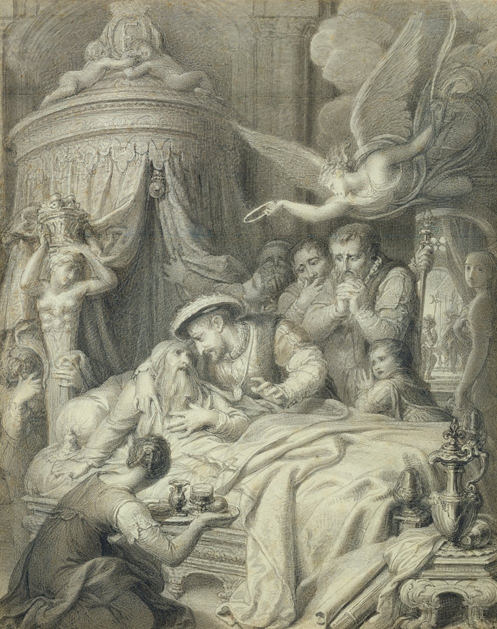 La muerte de Leonardo en 1519 de Richard Cosway