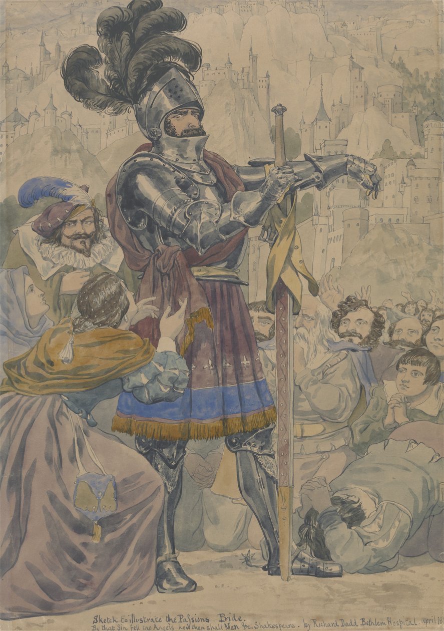 Boceto para Ilustrar las Pasiones: Orgullo, c.1853-55 de Richard Dadd