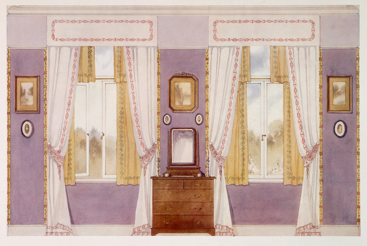 Draperías elegantes, paredes malva de Richard Goulburn Lovell