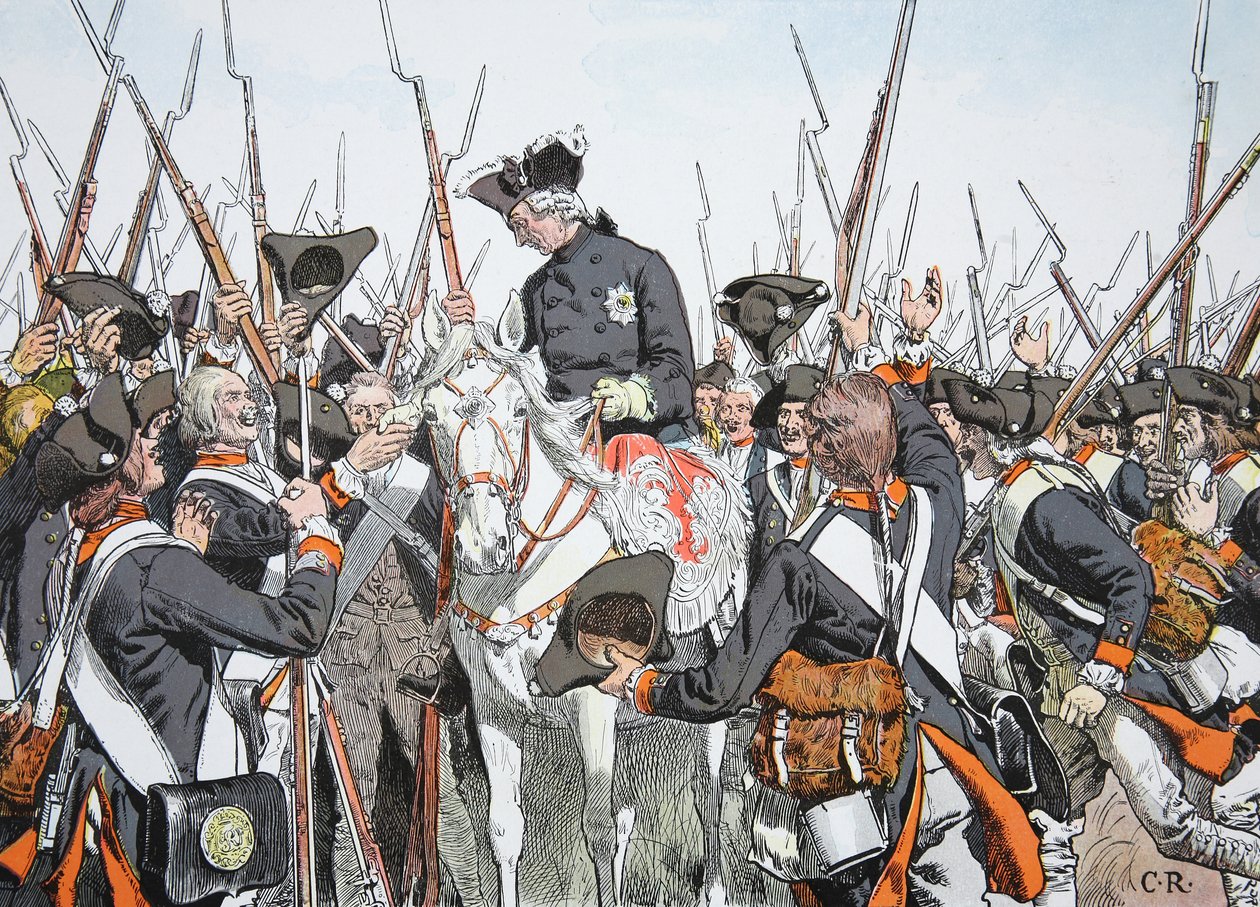 El rey Friederich y el regimiento Bernburg de Richard Knoetel