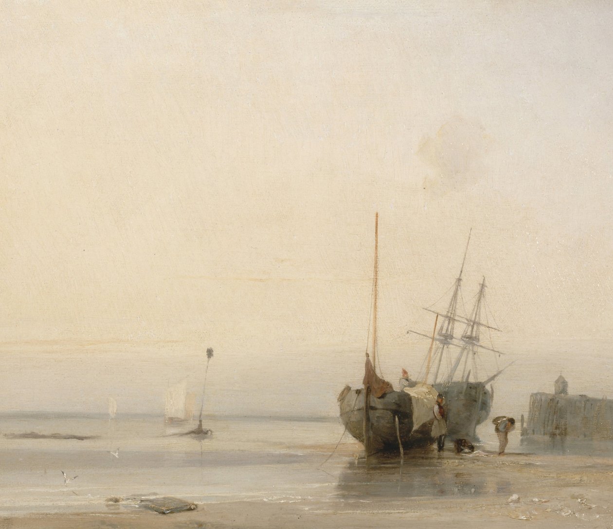 Embarcadero de Calais, Francia de Richard Parkes Bonington