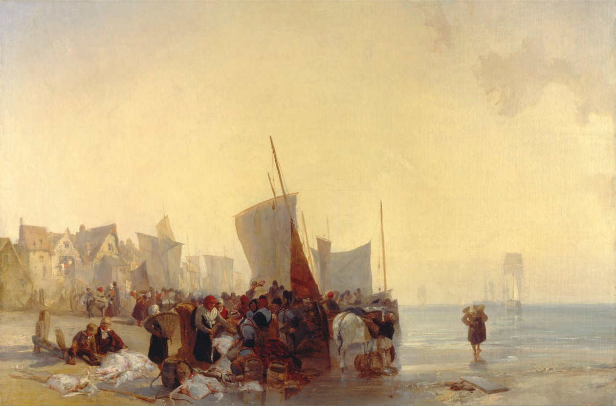 Mercado de pescado de Richard Parkes Bonington
