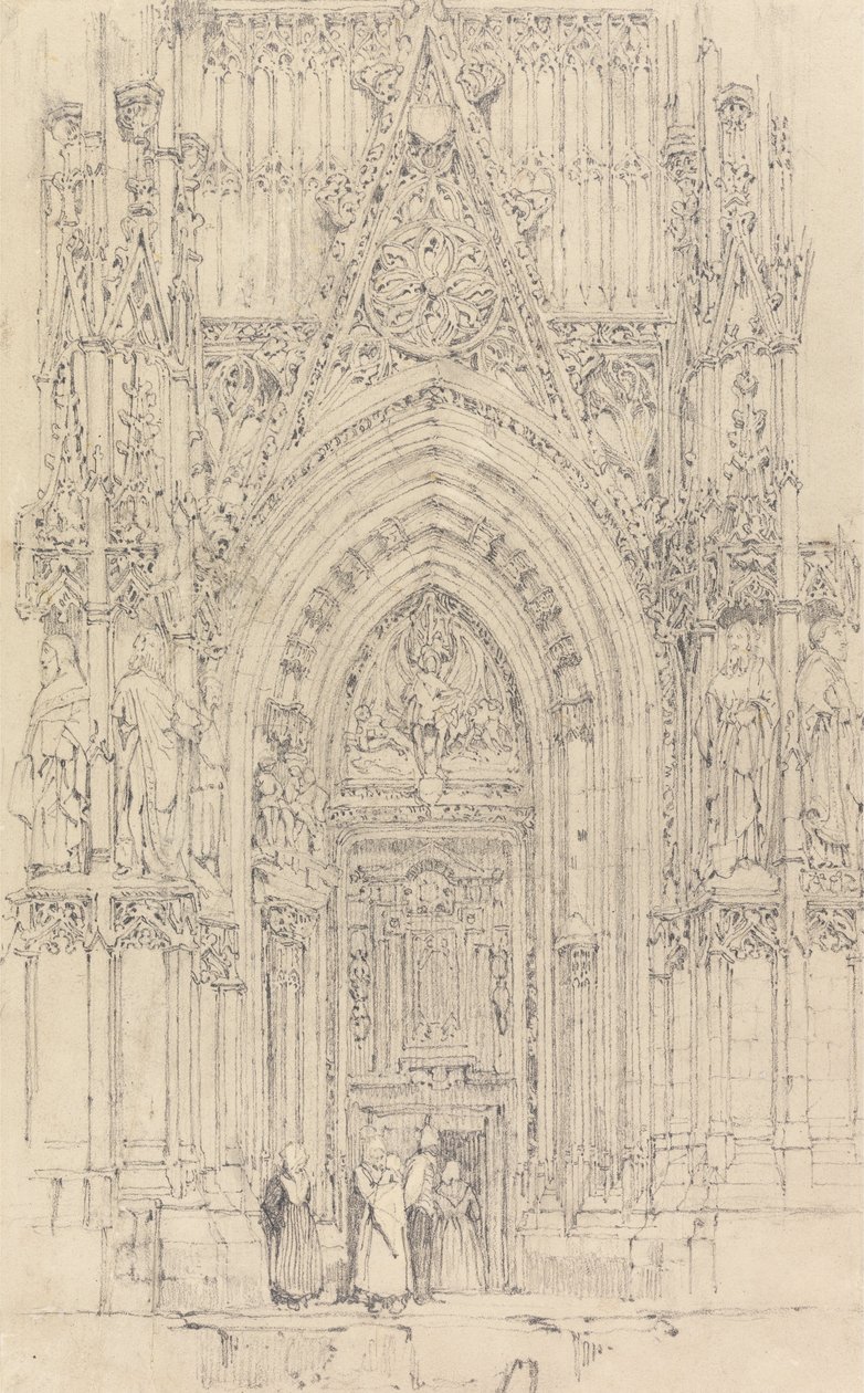 La iglesia de St. Wulfran, Abbeville - La puerta norte del frente oeste de Richard Parkes Bonington