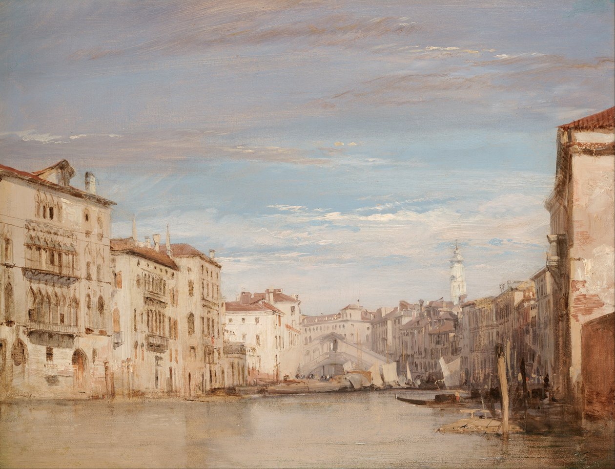 El Gran Canal, Venecia, mirando hacia el Rialto de Richard Parkes Bonington