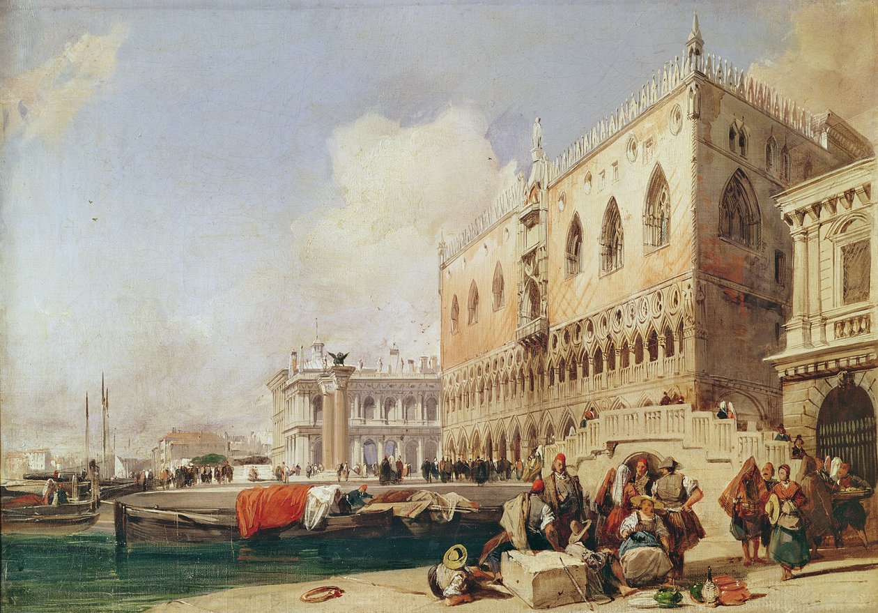 Vista de Venecia. La Riva degli Schiavoni y el Palacio Ducal de Richard Parkes Bonington