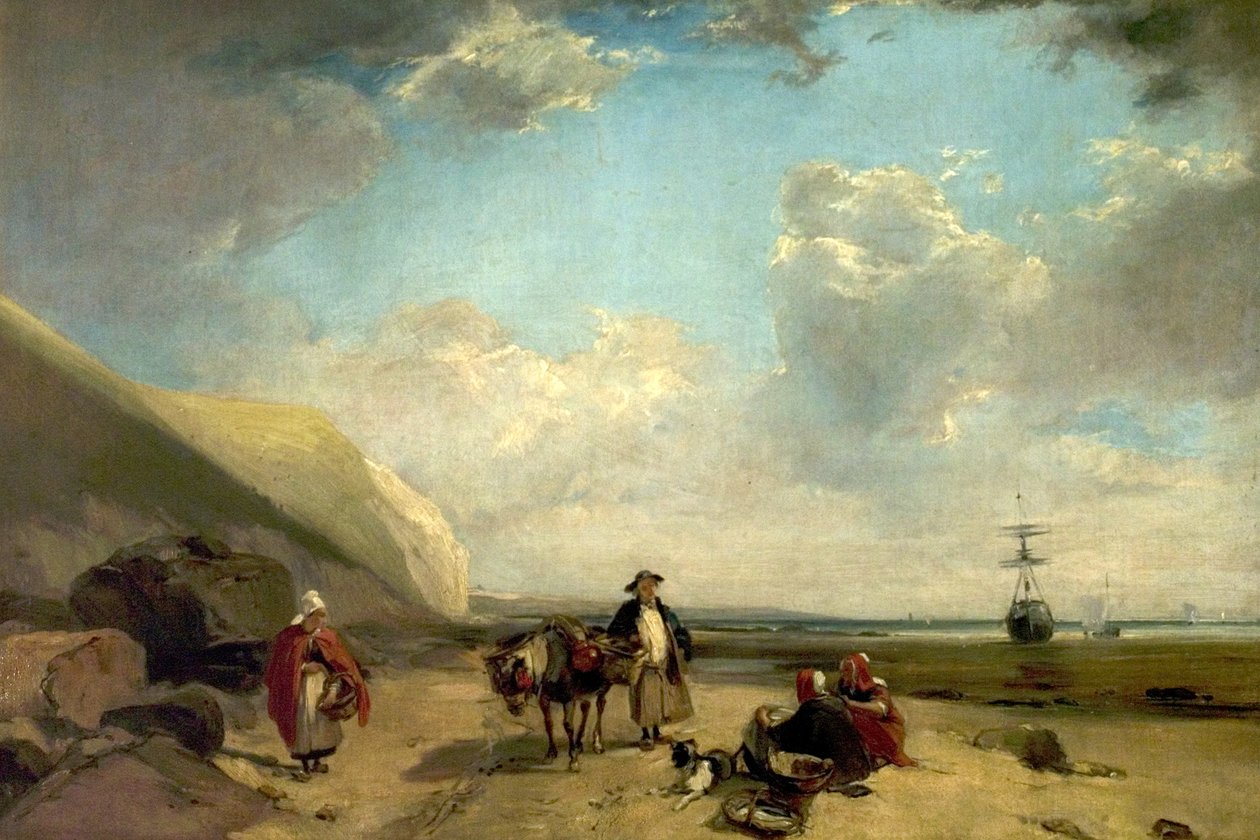 Pescadores en la costa de Normandía, 1824 de Richard Parkes Bonington