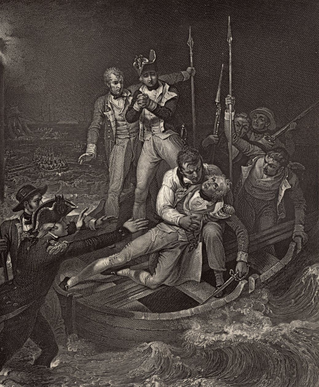 Nelson herido en Tenerife en 1787, ilustración de 