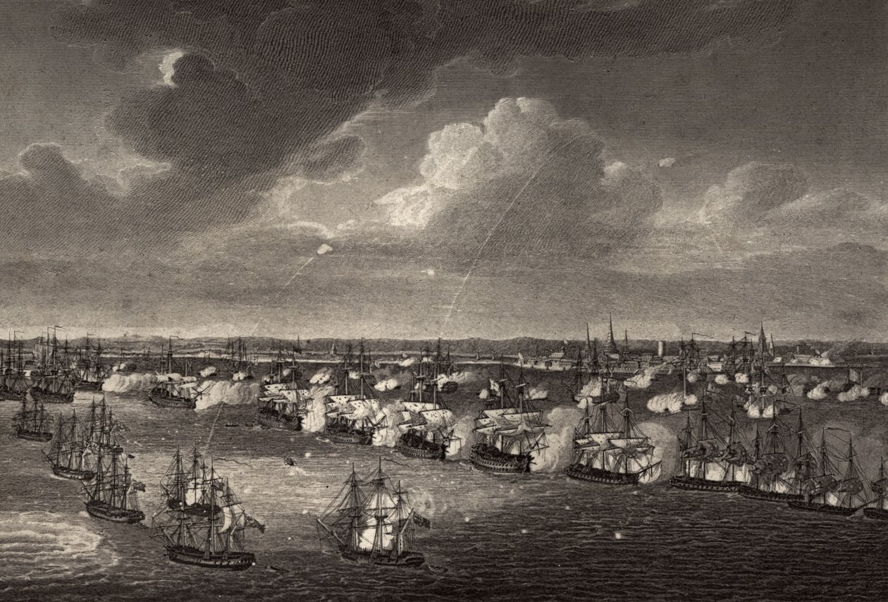 La Batalla de Copenhague en 1801, ilustración de 