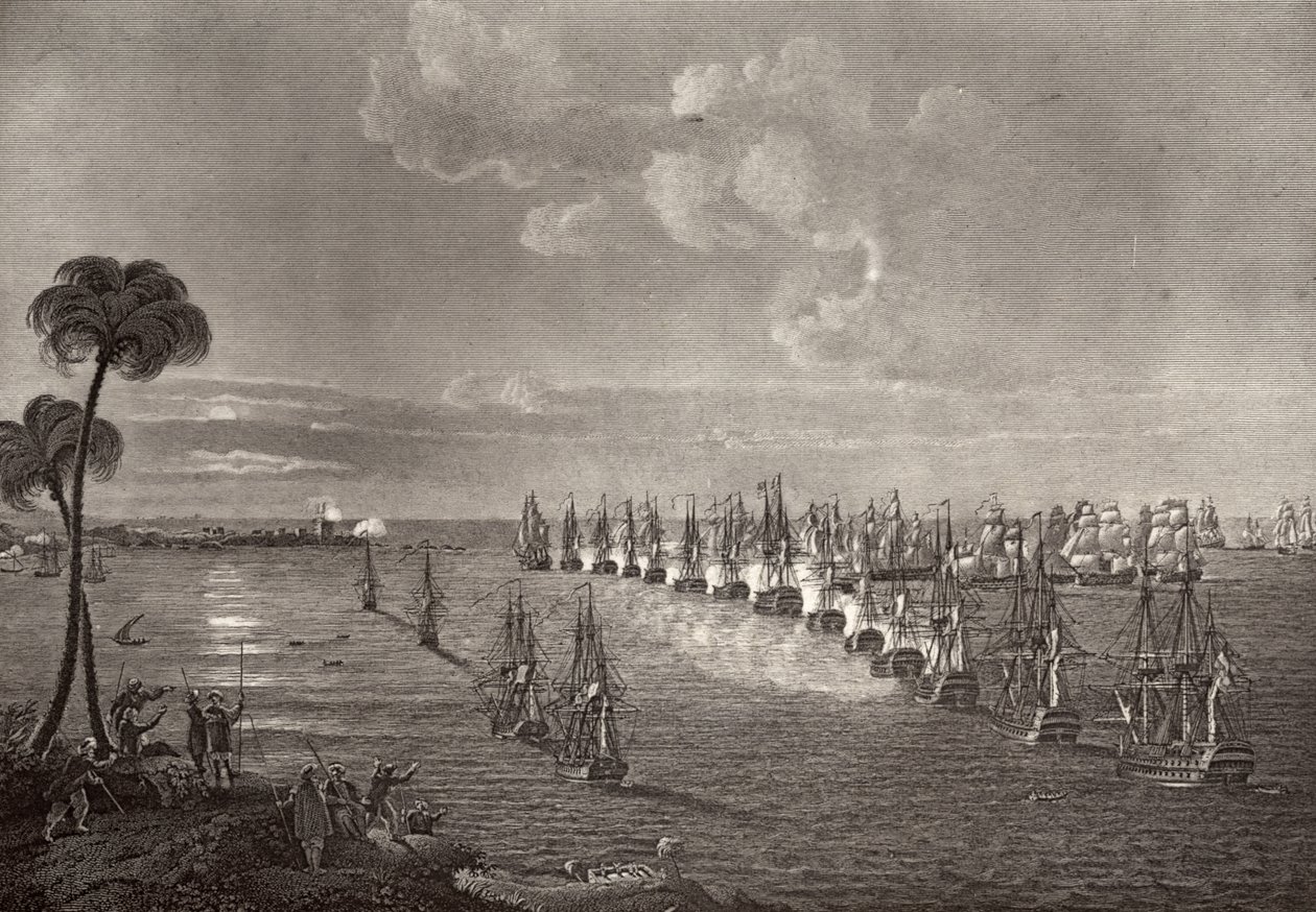 La batalla del Nilo en 1798, ilustración de 
