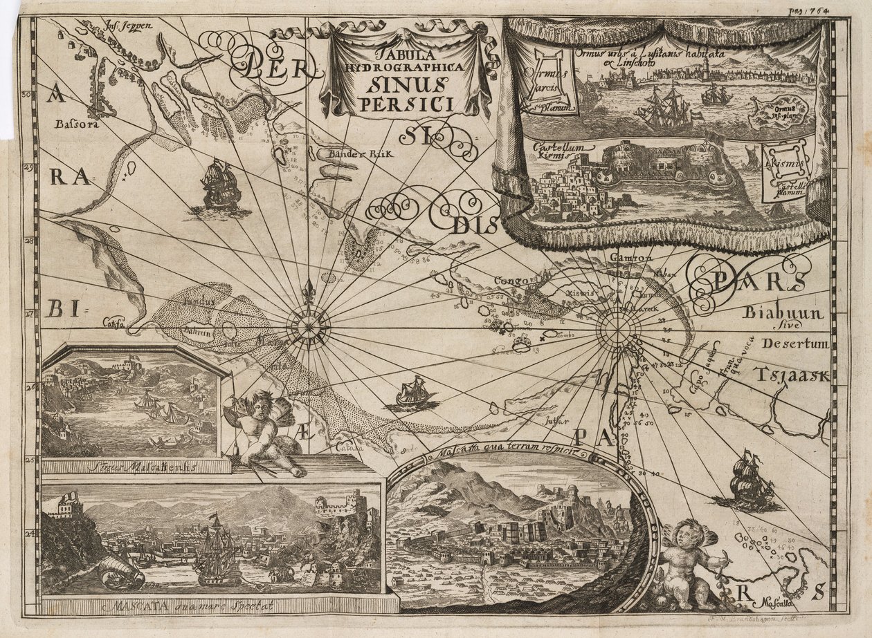 Mapa hidrográfico del Golfo Pérsico de John Pardon
