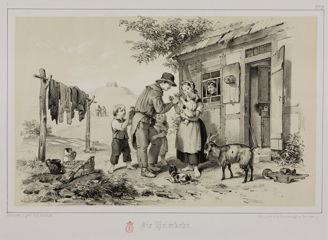 Minero regresando a casa, Alemania, c. 1851 de John Pardon