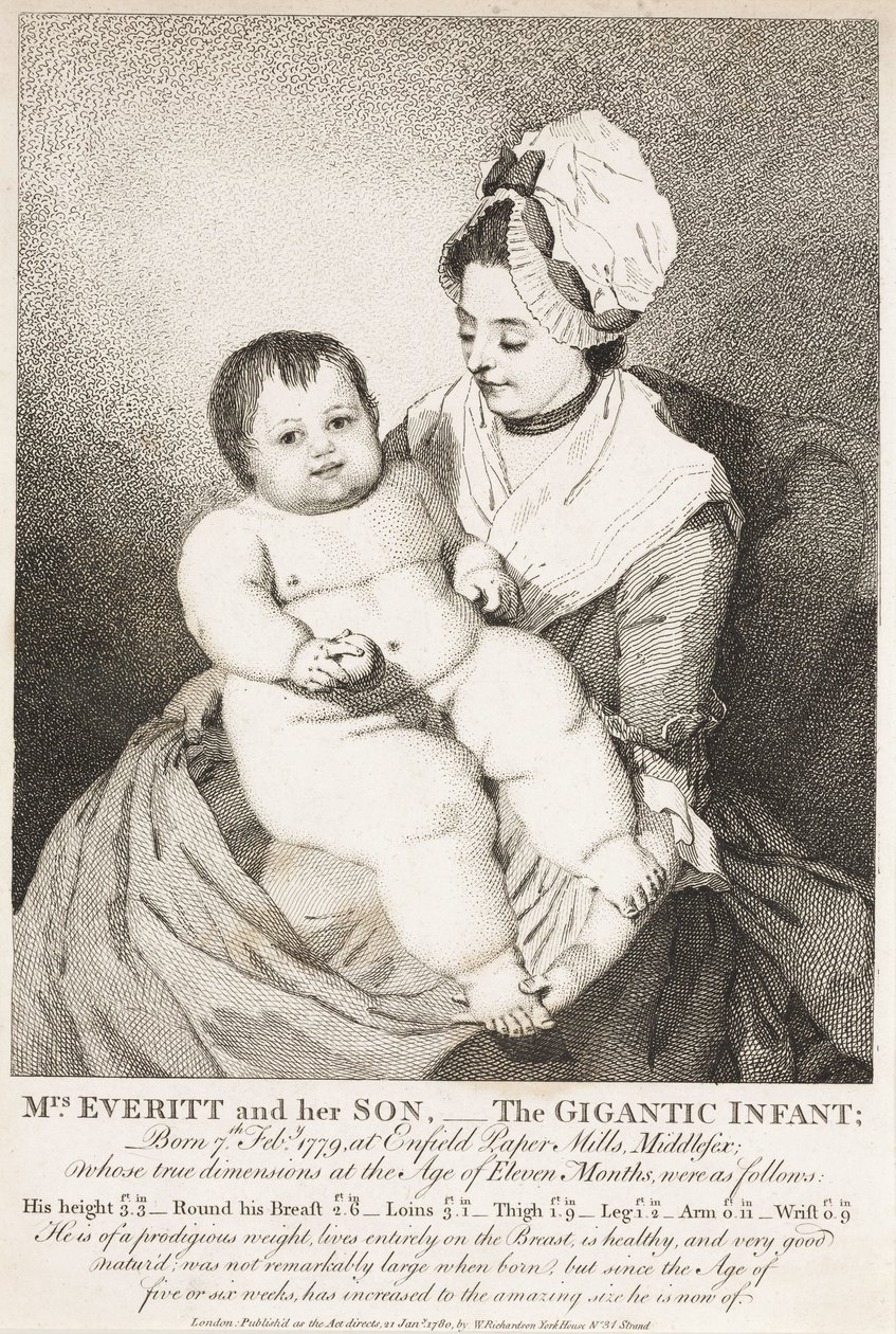 La Sra. Everitt y su hijo; el infante gigante de John Pardon