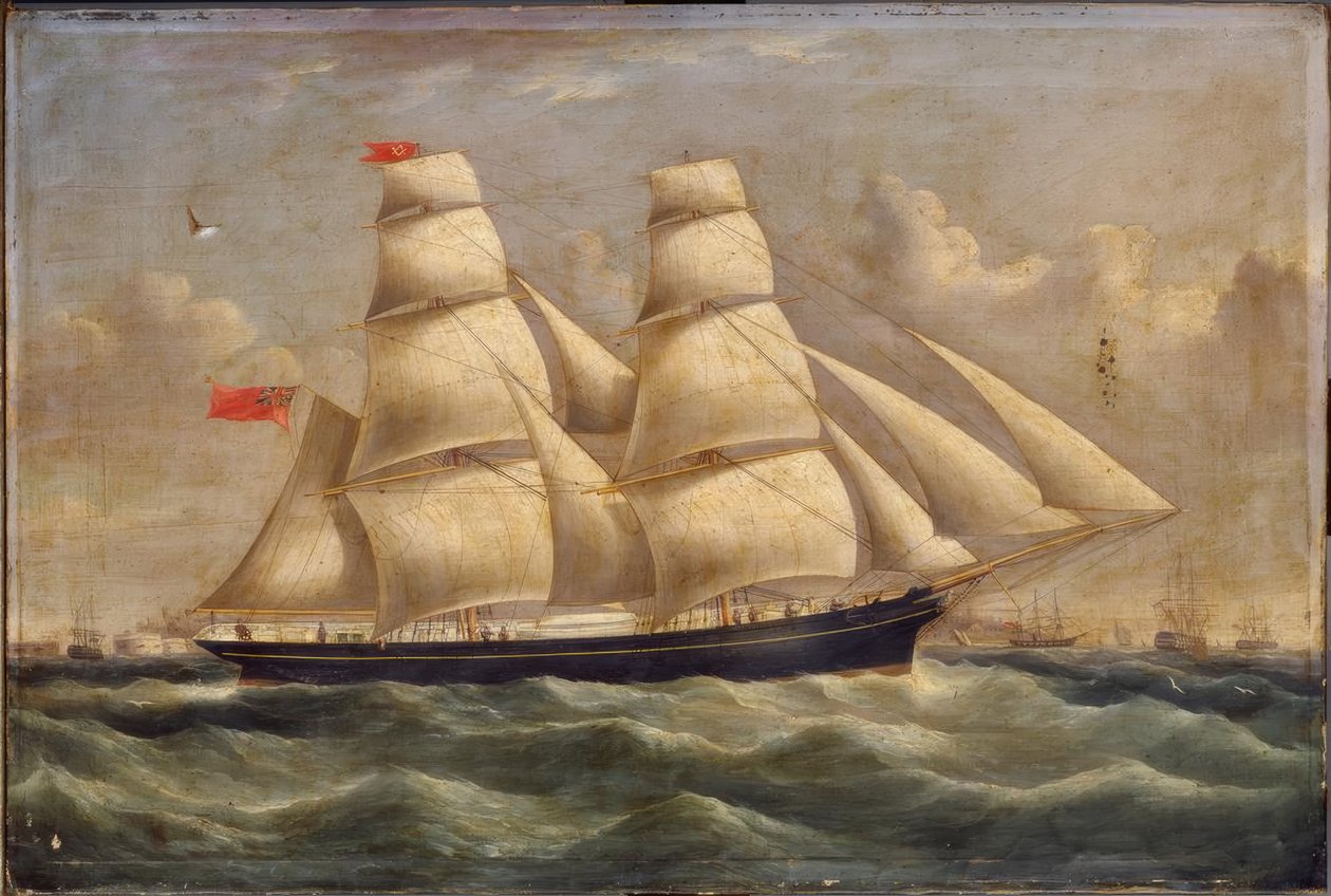Una bergantina frente a Portsmouth de Richard B. Spencer