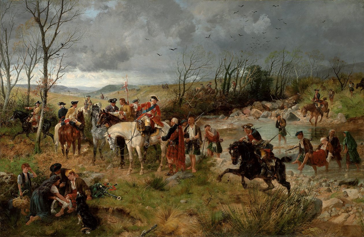 Parada del príncipe Carlos Eduardo en las orillas del Nairne, 1878 de Richard Beavis