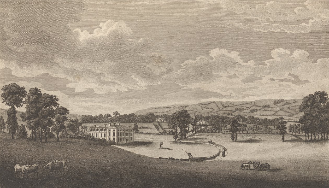 Preston Hall en Aylesford, en el Condado de Kent, del libro de Edward Hasted, La Historia y..., 1777-90 de Richard Bernard Godfrey