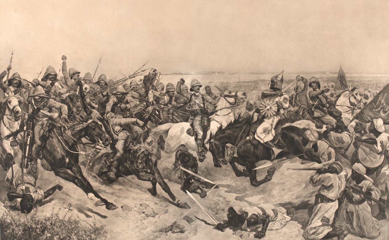 La carga de los 21º Lanceros en la Batalla de Omdurman de Richard Caton (after) Woodville