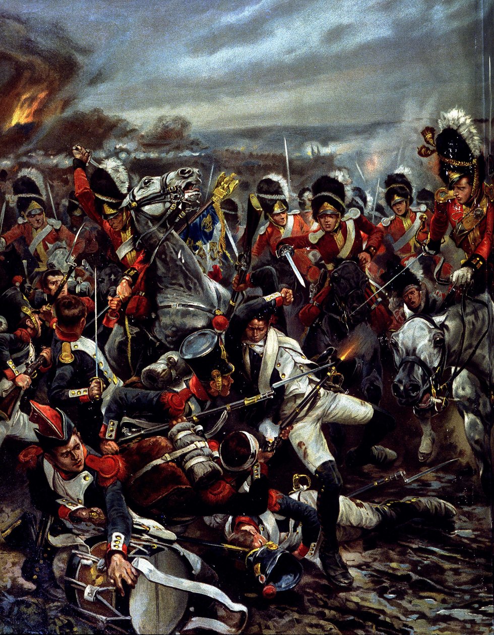 La carga de los escoceses en Waterloo - pintura de Caton Woodville de Richard Caton (after) Woodville