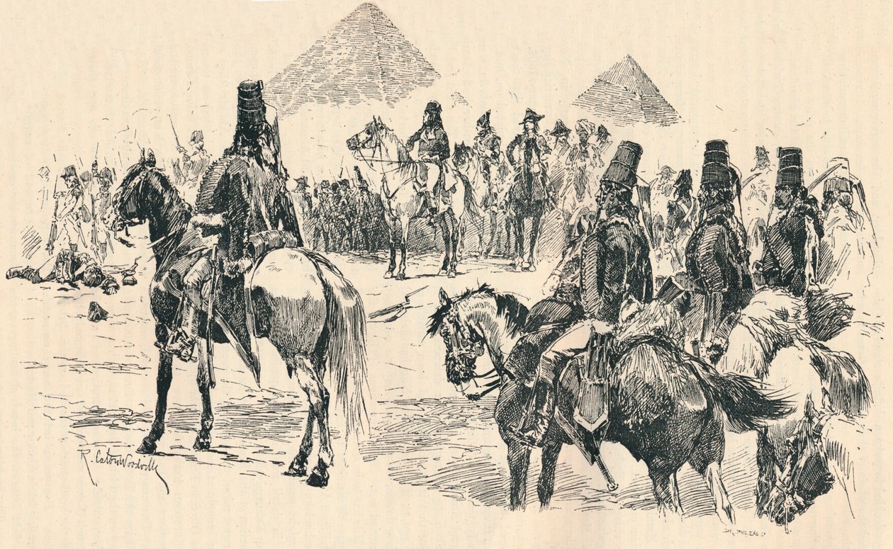Napoleón Buonaparte en la Batalla de las Pirámides, 1798, 1884 de Richard Caton II Woodville