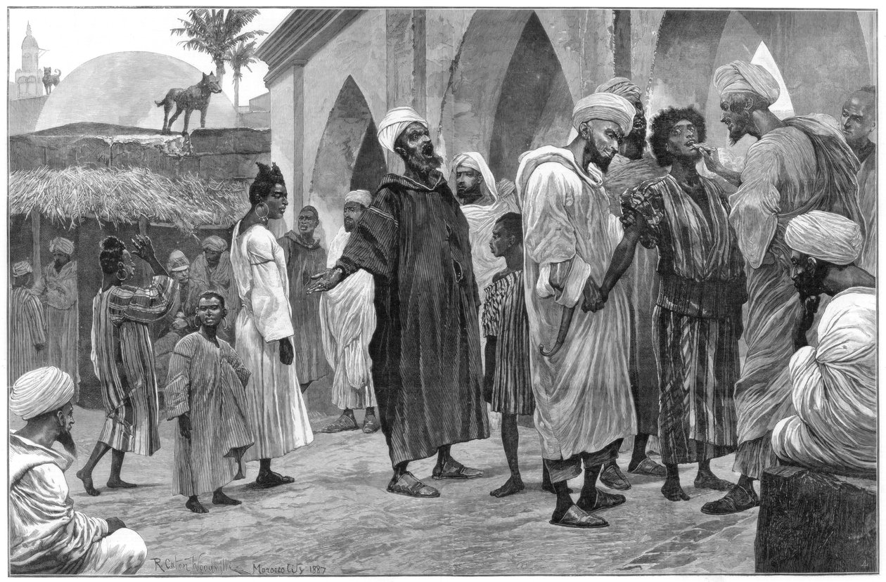 El mercado de esclavos en Marruecos, 1888 de Richard Caton II Woodville