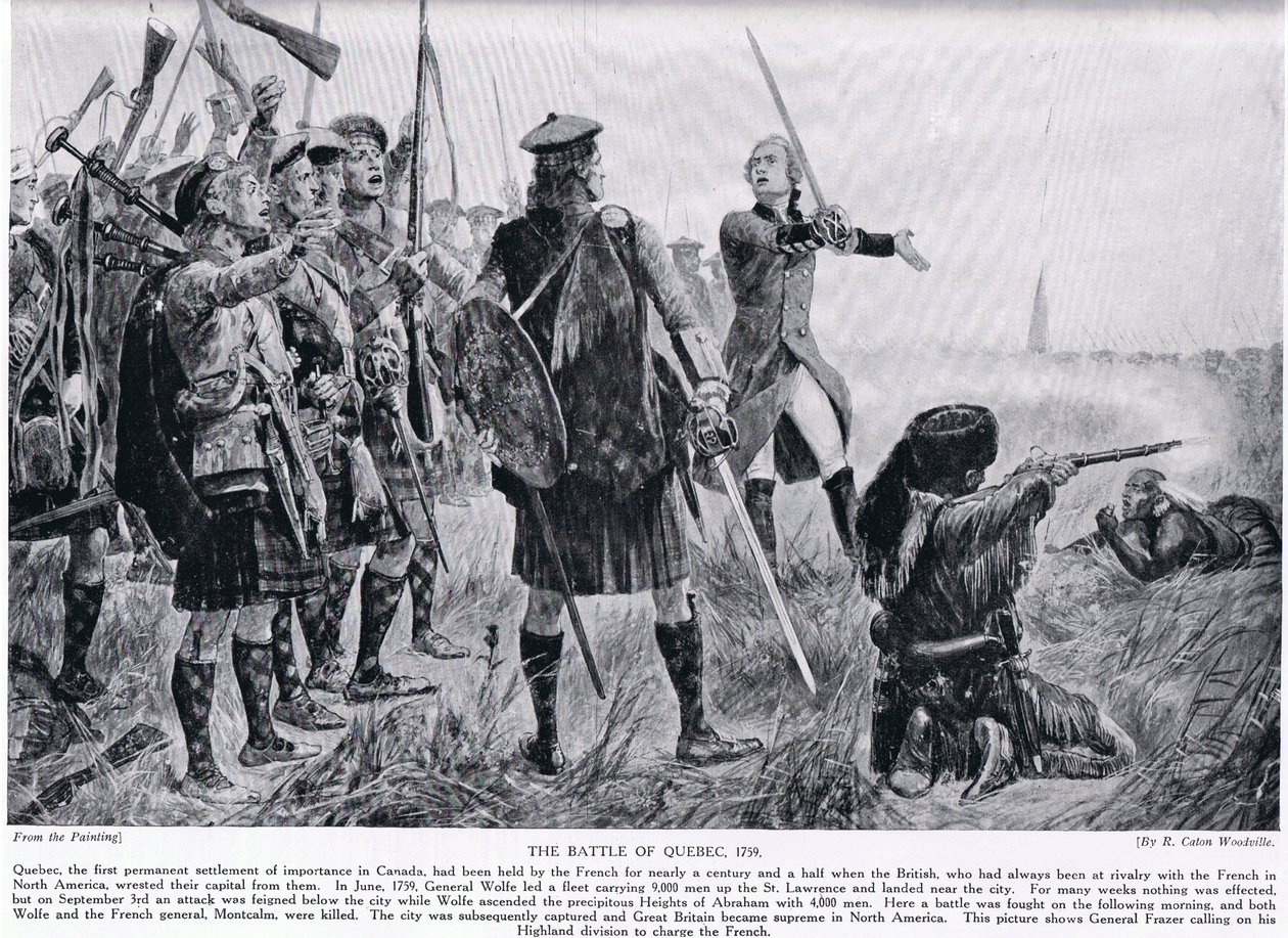 La Batalla de Quebec, 1759, ilustración de 