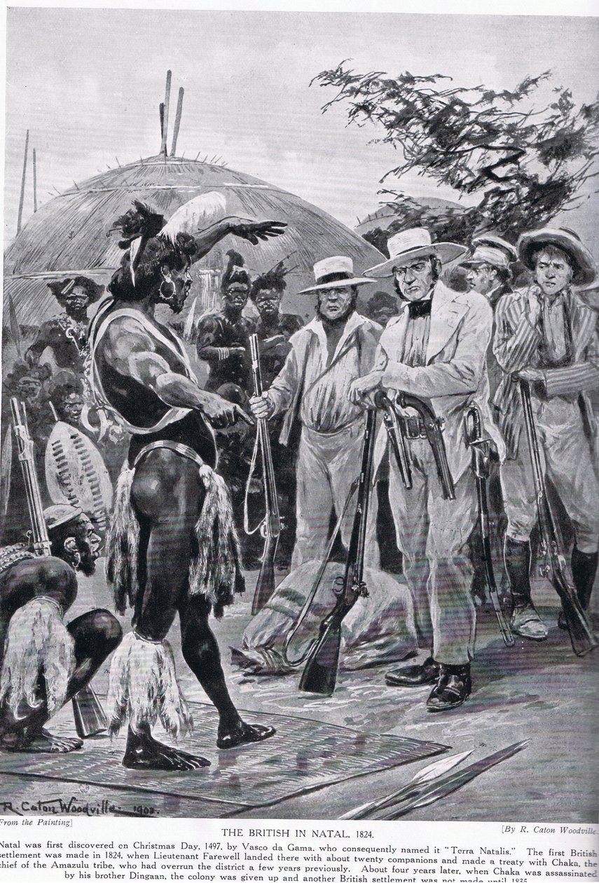 Los británicos en Natal en 1824, ilustración de 