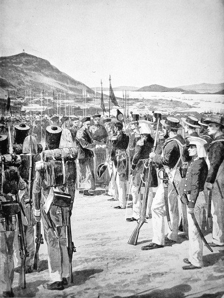 La Cesión de Hong Kong a los Británicos en 1841 de Richard Caton Woodville