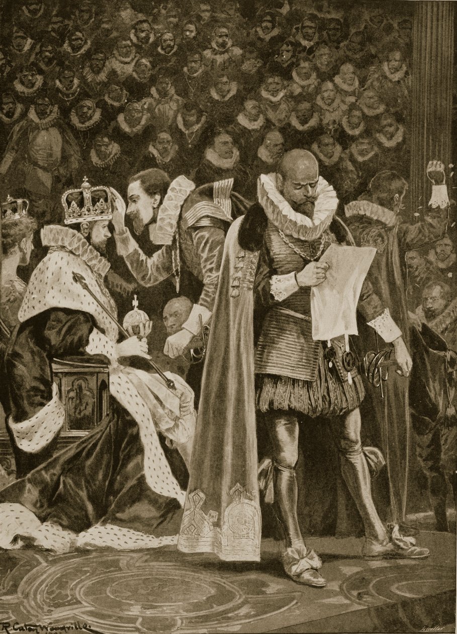 El homenaje, la largueza y el perdón general en la coronación de Jacobo I y Ana de Dinamarca, 25 de julio de 1603, de 