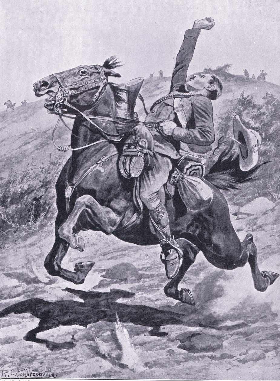 El último paseo del Yeoman (ilustración de After Pretoria: The Guerilla War, 1902) de Richard Caton Woodville