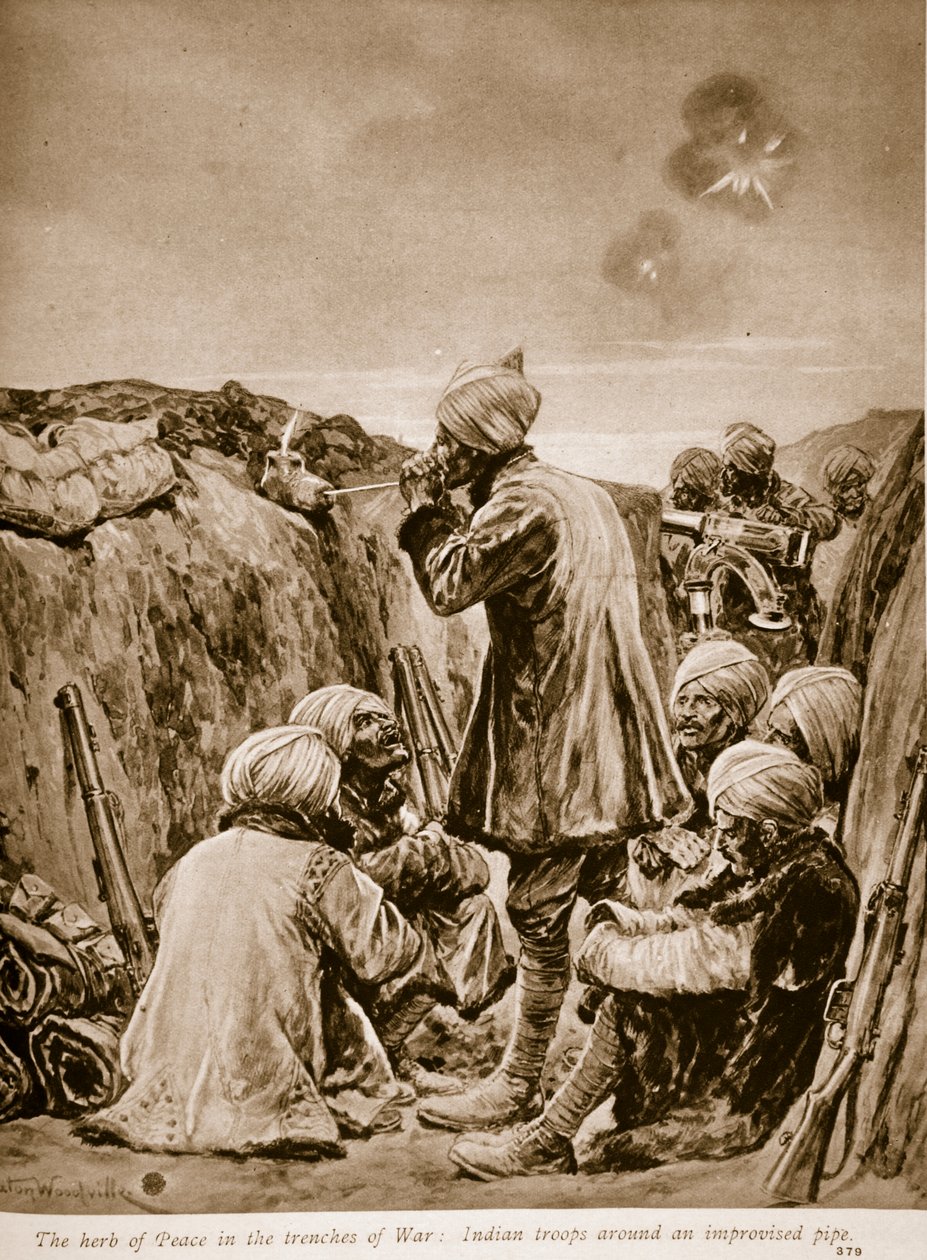 La hierba de la paz en las trincheras de la guerra, 1914-19 de Richard Caton Woodville