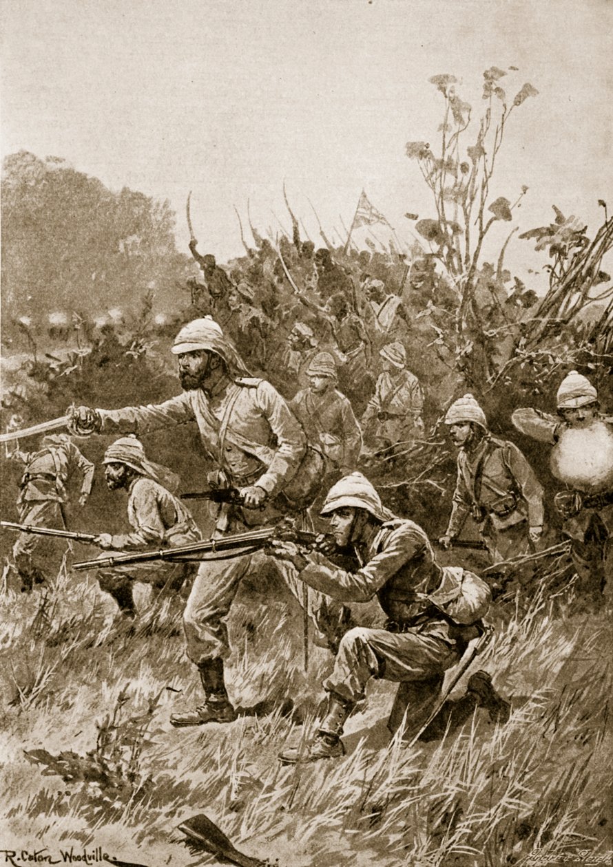 Avance de la fuerza británica en la campaña de Ashanti, 1873 de Richard Caton Woodville junior