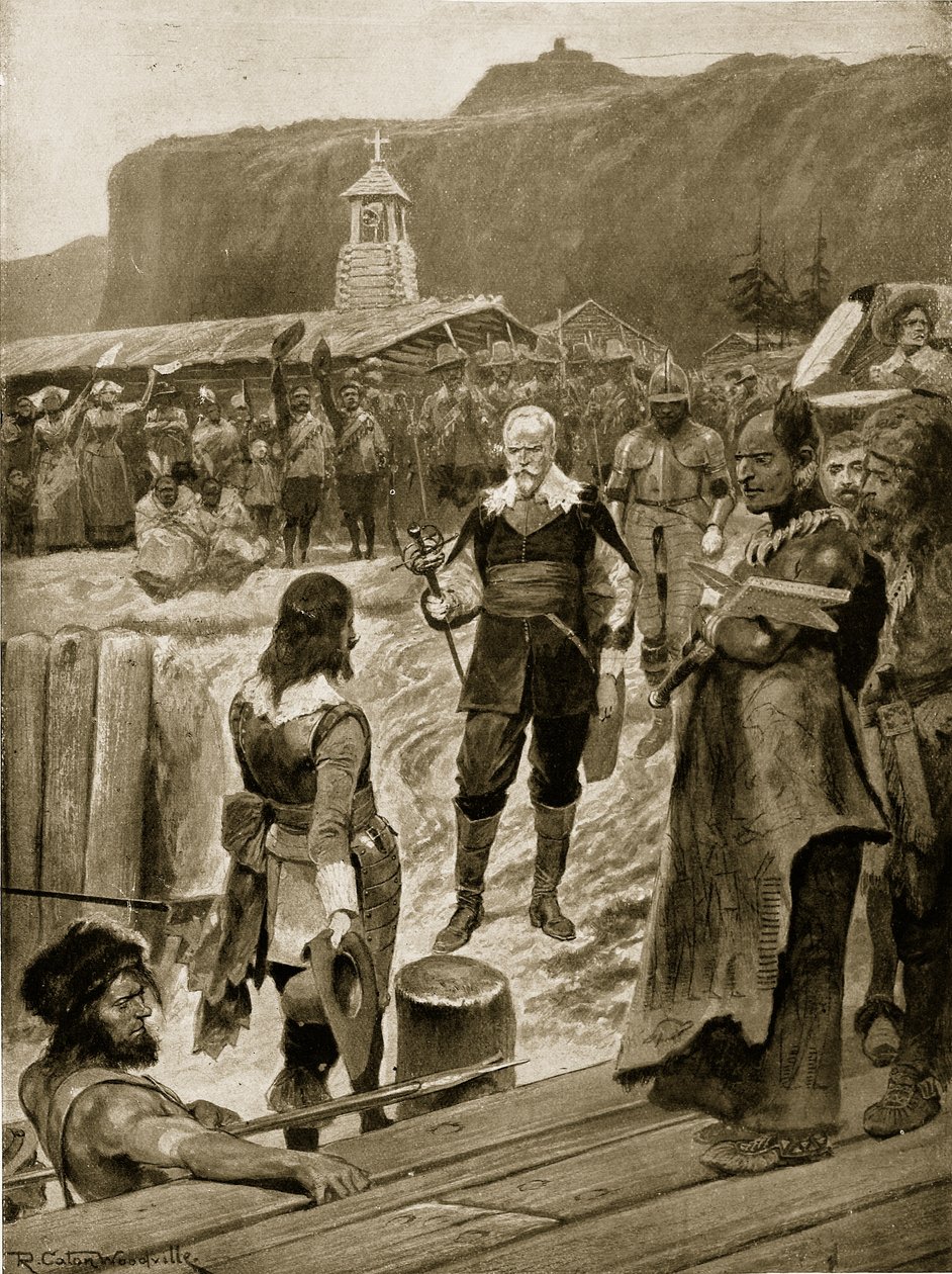 El primer asentamiento de Gran Bretaña en Quebec, ilustración de 