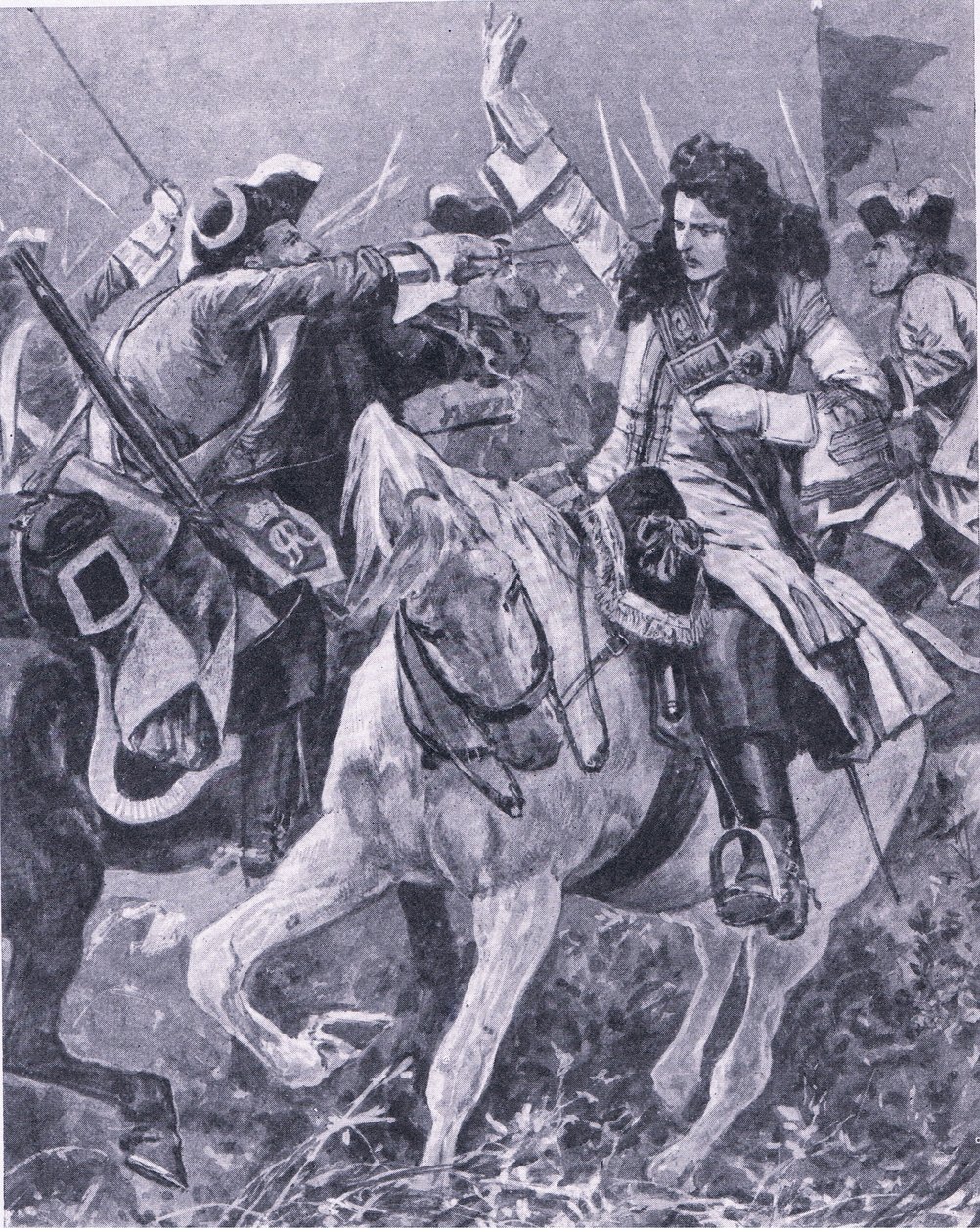 La batalla de Malplaquet, 11 de septiembre de 1709, ilustración de British Battles on Land and Sea, 1915 de Richard Caton Woodville junior