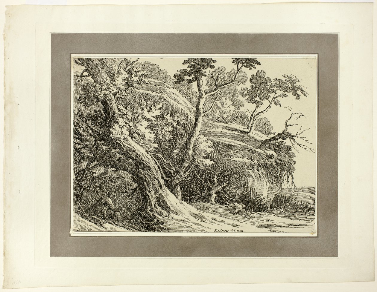 Paisaje con grandes árboles, del primer número de Specimens of Polyautography de Richard Cooper II